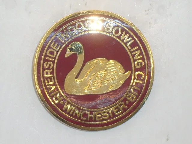 Riverside WInchester Indoor Bowling Bowls Club Enamel Badge