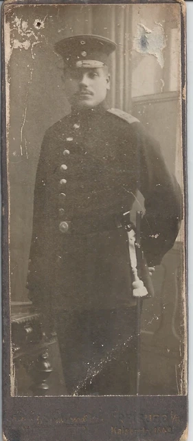 S053,CDV-Foto,Soldat,Uniform,Bajonett,Atelier Kaiserstraße Freiburg,1.WK