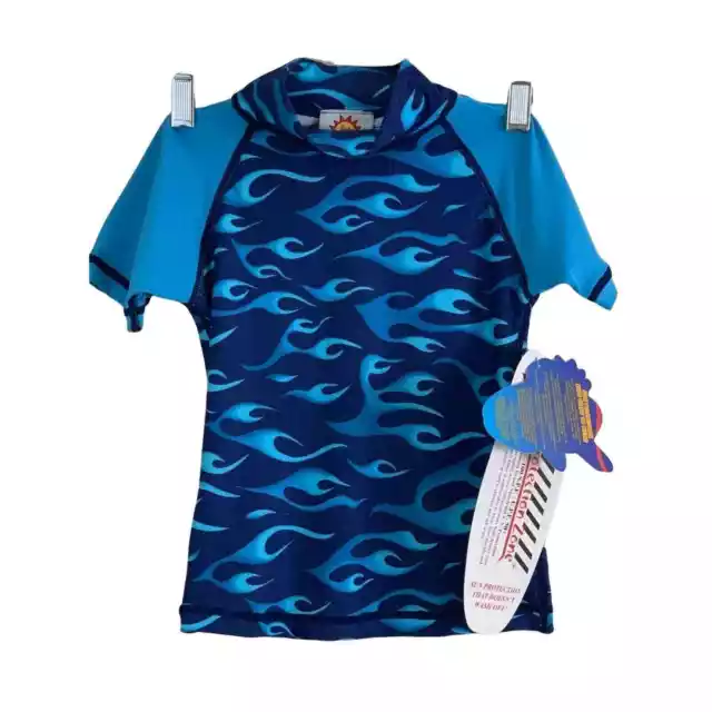 Radicool Skins toddler shirt blue swim top rash guard size 2-XS