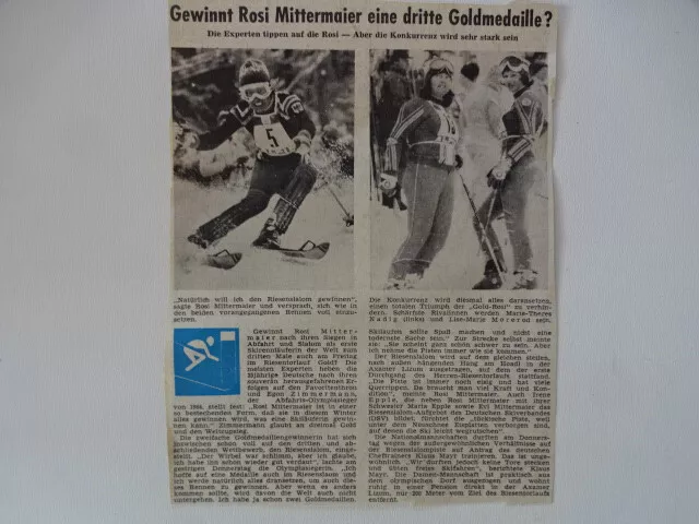 Zeitungsausschnitt 1976 Innsbruck /Gewinnt Rosi Mittermaier eine dritte Goldmeda
