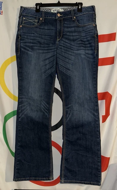 JEANS ARIAT REAL Denim Bootcut para mujer 33R lavado medio tiro - Main Image