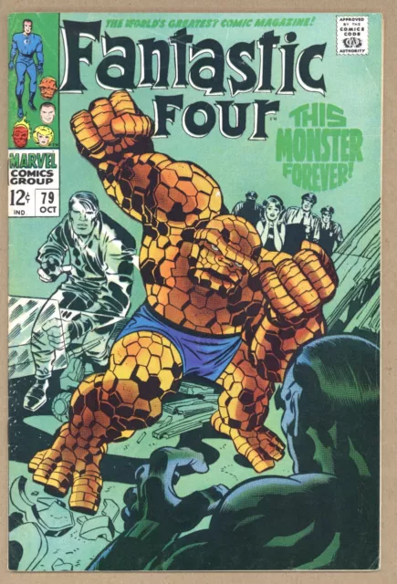 Fantastic Four 79 VGF Kirby Thing Alicia Human Torch Crystal 1968 Marvel U308