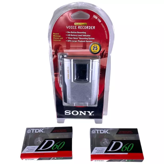 Sony TCM-150 Handheld Standard Cassette Voice Recorder - EXCELLENT Condition!