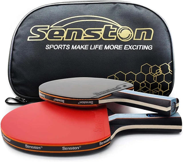 Senston Professional Table Tennis Bats 2 Player Set with Ping Pong Racket Case,