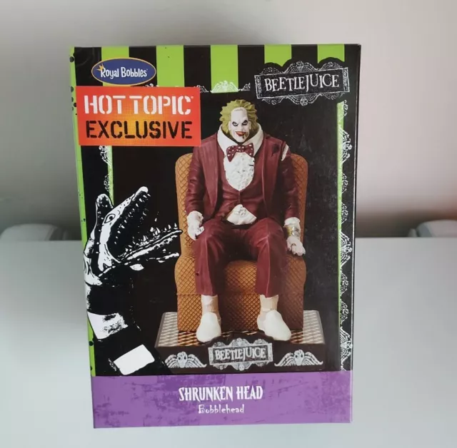 BEETLEJUICE Shrunken Head Bobble Head Hot Topic Exclusive Collectible Horror New