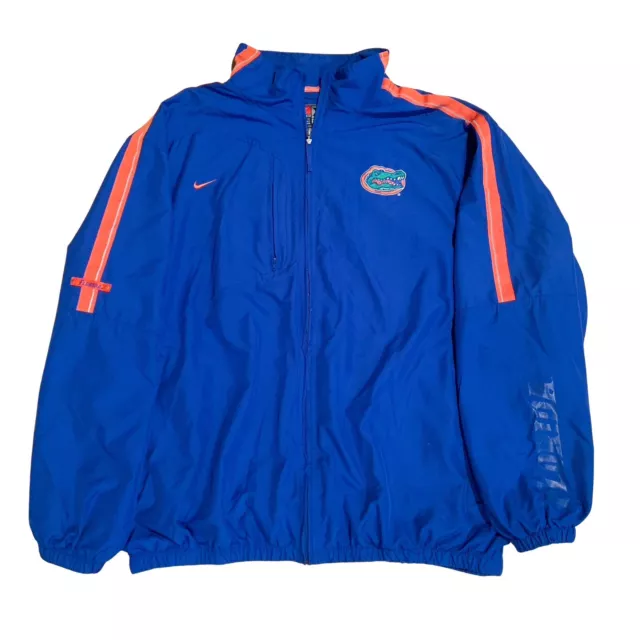 Florida Gators Windbreaker Jacket Men's 2XL Blue Full Zip Nike Team Apparel Coat
