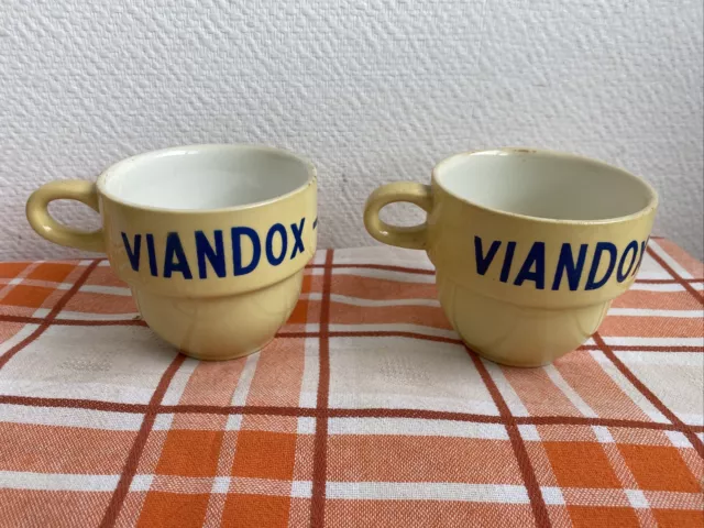 Paire de tasses à thé publicitaires Viandox vintage de bistrot – La Roue du  Passé