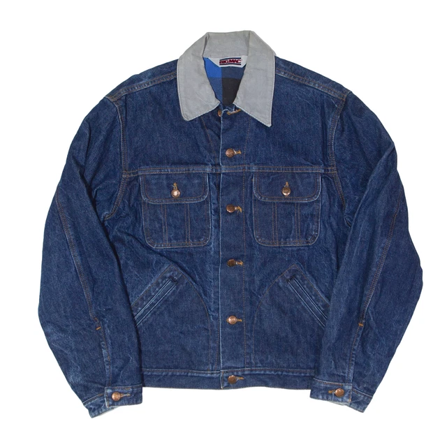 VINTAGE BIG MAC Blanket Lined Denim Jacket Blue 90s Mens M £43.99