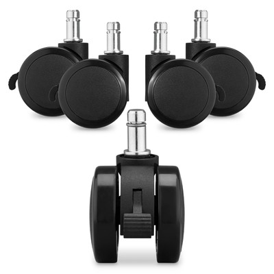 Grigio e Nero, 11mm/50mm LIHAO 5x Ruote Sedia Ufficio Universali Resistenti all'abrasione 
