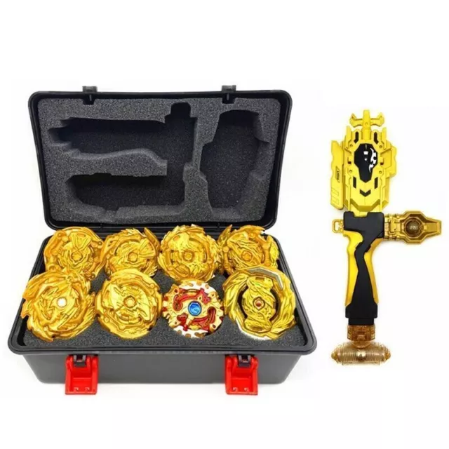 8PCS Beyblade Gold Burst Set Spinning avec Lanceur Grip Portable Box Case Jouet 3