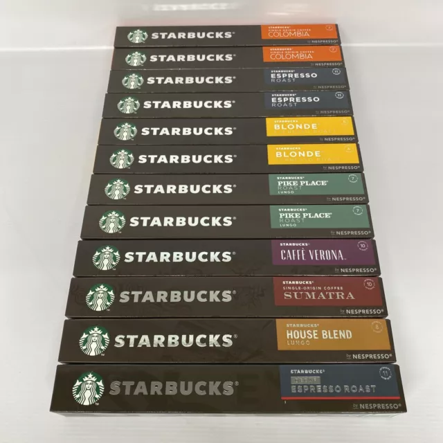 Starbucks by Nespresso Blonde, Medium, and Dark Roast Variety Pack Coffee  (40-count single serve capsules, compatible with Nespresso Vertuo Line