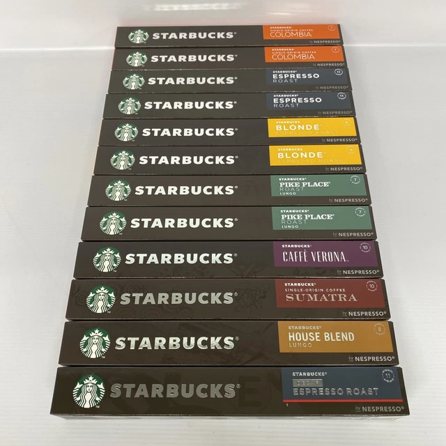 Starbucks by Nespresso Blonde, Medium, and Dark Roast Variety Pack Coffee  (40-count single serve capsules, compatible with Nespresso Vertuo Line