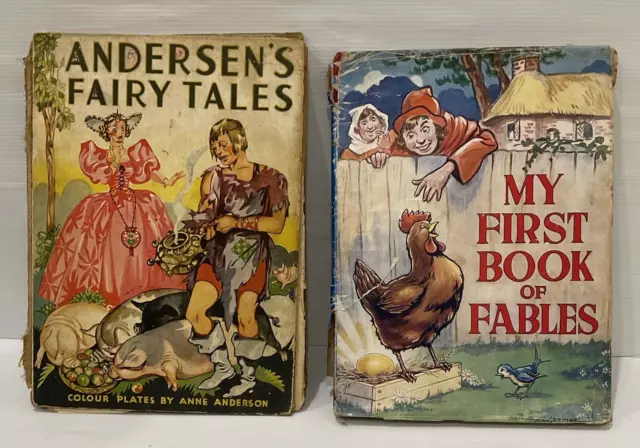 Andersens Fairy Tales 1950s X2 UK Editions Vintage Book My First Fables