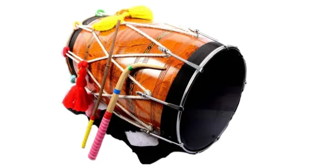 New Professional Indian Bina Bhangra Dhol No. 42 Musical Instrument With Bag