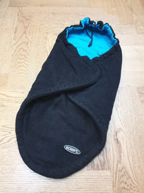 Einschlagdecke von Eckert Fleece schwarz/türkis