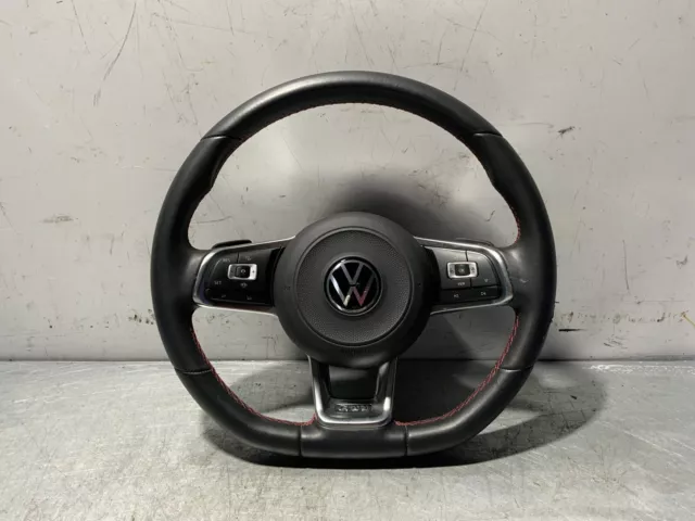 VW POLO GOLF Mk7 Gti Dsg Flat Bottom Leather Steering Wheel
