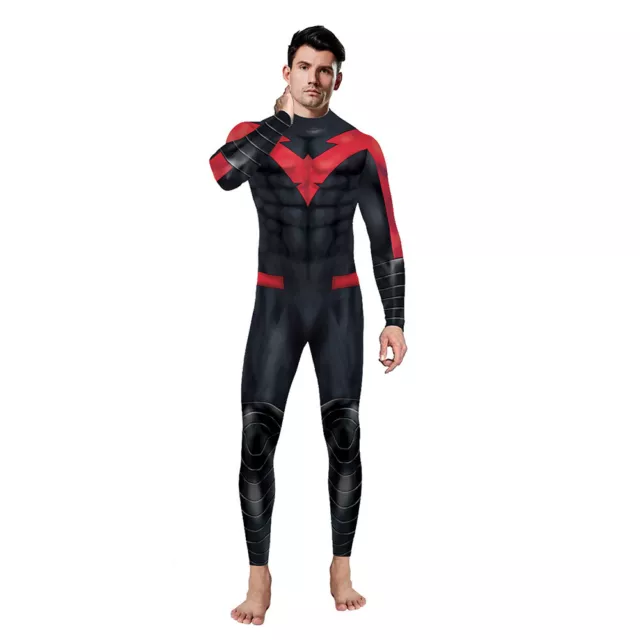 Nightwing Jumpsuit Robin 3D Bodysuit Cosplay Costume Halloween Party Adult Kids