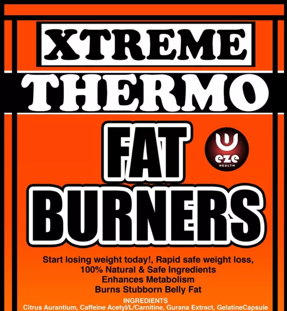 Extreme Thermo Fat Burners 60+ 30 Free 90 Fast Weight Loss Pills Diet Slimming