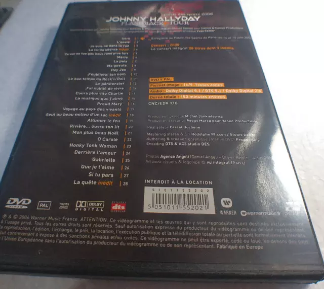DVD JOHNNY HALLYDAY FLASHBACK TOUR PALAIS DES SPORTS 2006 / DVD    Etgri 2