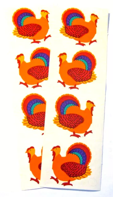 Mrs Grossman Vintage Two 2x6" Thanksgiving 'Turkeys' Sticker Sheets (Retired)