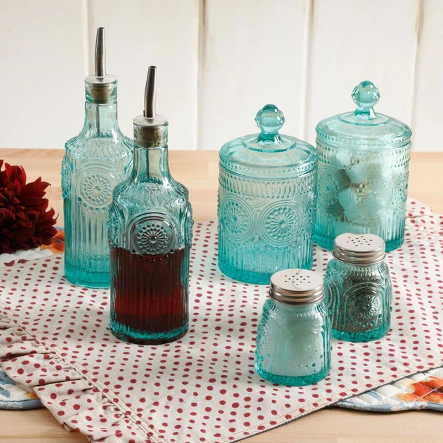 The Pioneer Woman Adeline 6-Piece Oil Vinegar Condiment Set Kitchen Container