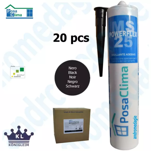 MS POLIMERO HANNO 290ML NERO 20 PZ Sigillatura professionale del serramento