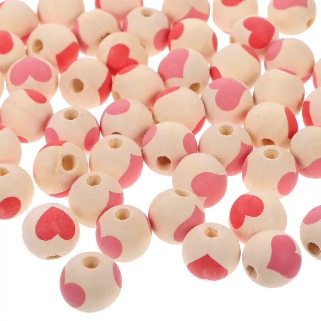 50 Pcs DIY Wooden Bead Accessories Wedding Loose Bracelet Beads Wreath