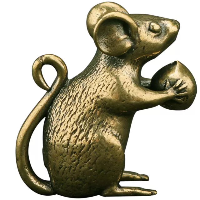 Small Mouse Decor Mini Brass Model Zodiac Animal Figurines Office Cute