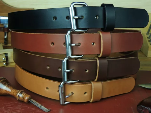 Men's 1 1/2"_Heavy Duty Leather Gun Holster CCW Work Belt_Amish Handmade_1.5"