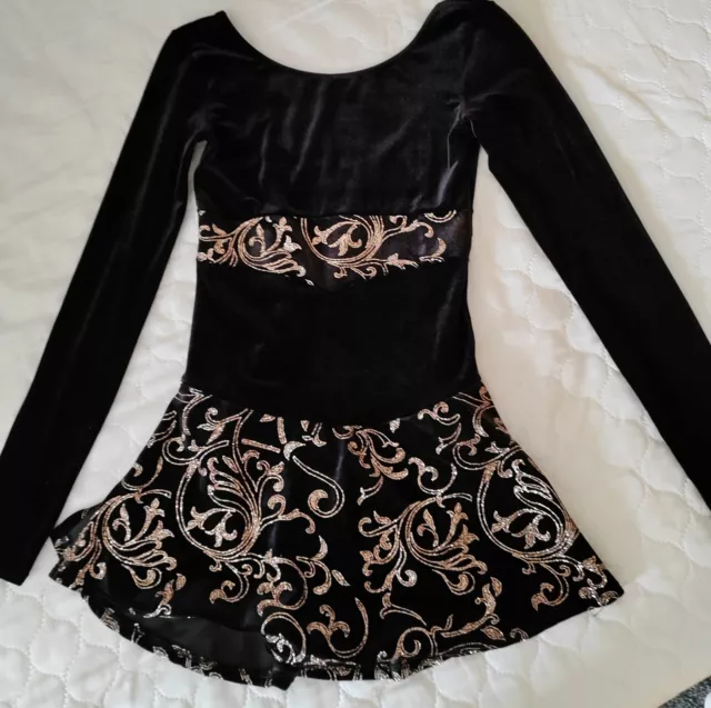 Black Velvet Ice Skating Dress by Mondor