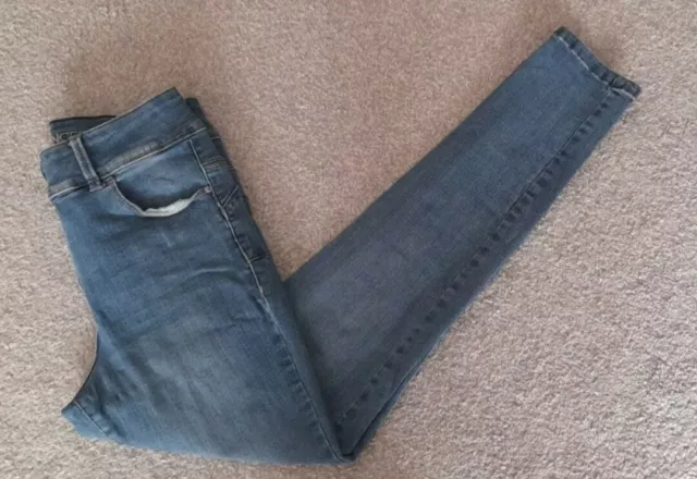 Next Enhancer Skinny Jeans Mid Blue Denim Uk Size 10R Free Uk P&P