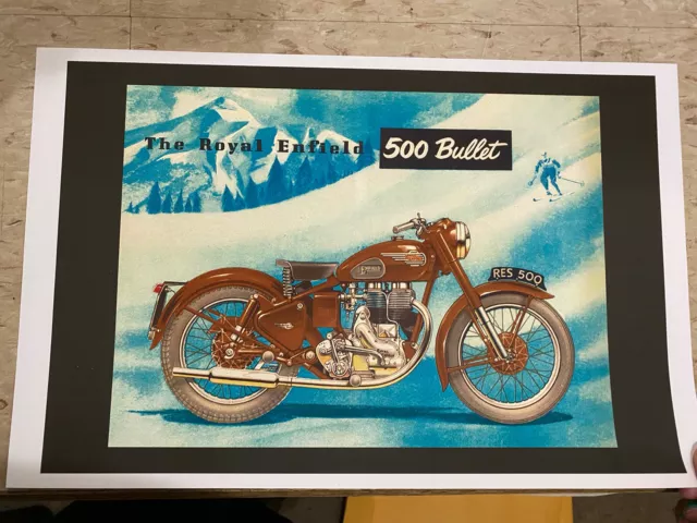 Royal Enfield 500 Bullet Vintage Motorcycle Poster Advertisement B4500