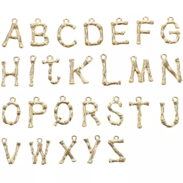 26 Pcs Letter Pendant Alloy Earring Charms Alphabet for DIY