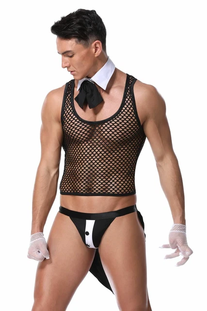 Sexy Male Lingerie For Men Men's Tuxedo Waiter Lingerie Set - 4