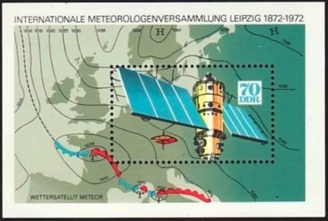 DDR #MiBl36 MNH S/S 1972 Meteor Weather Map [1364]