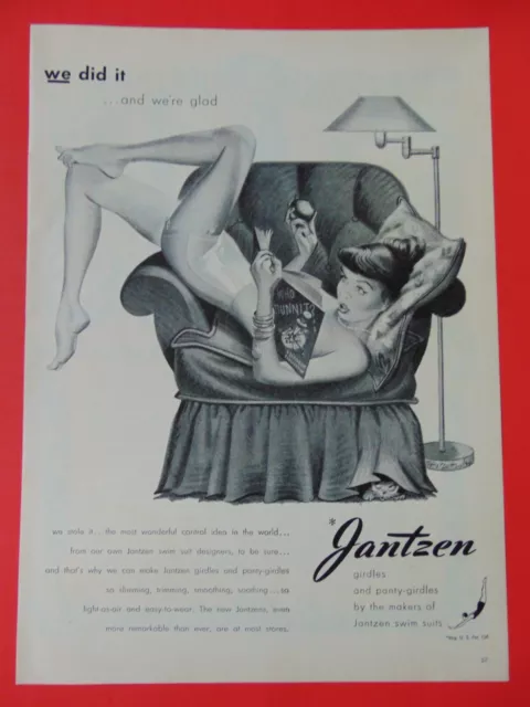 1947 CLASSIC LINGERIE Ad, Jantzen Panty Girdle, pinup art Pete Hawley  -100313 $9.99 - PicClick