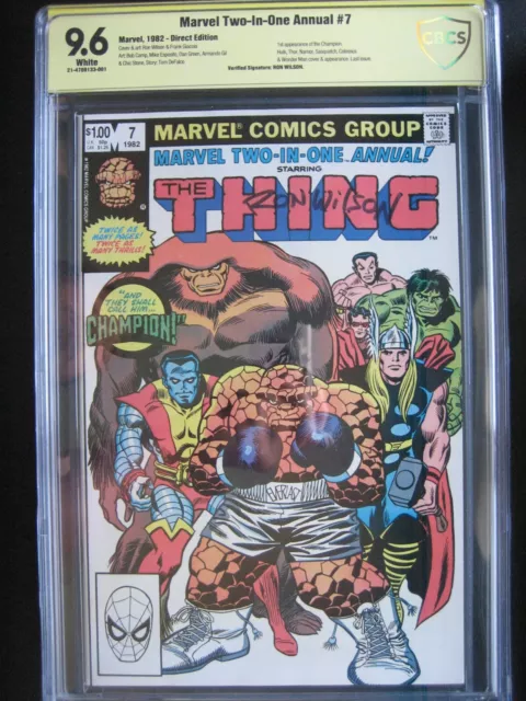 Marvel Two-In-One Annual #7 CBCS 9.6 WP **Signed Ron Wilson** 1st app Champion