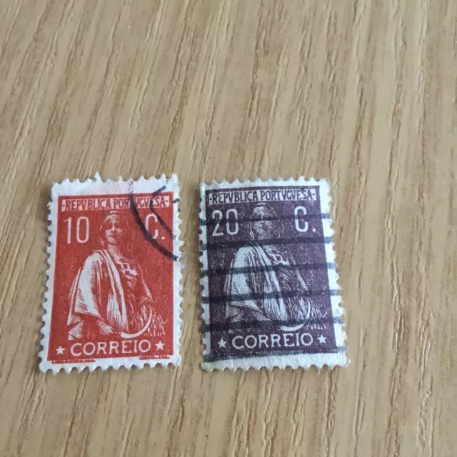 Briefmarken, Portugal, 10+20 C, entfalzt +gestempelt,              AX1