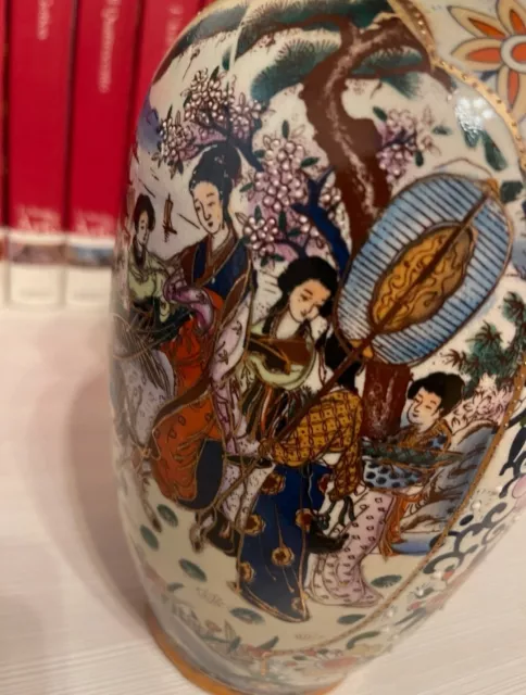 Antico Vaso Cinese ROYAL SATUSMA - porcellana ORIENTALE  Dipinto a mano Cina 2