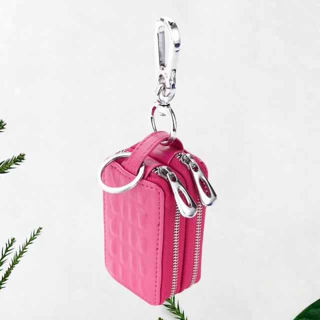 Borsa chiavi auto in pelle bovina grano coccodrillo chiave con cerniera