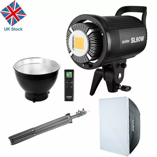 UK Godox SL-60 60W 5600K Studio Photo LED Video Light Lighting+Softbox f Camera