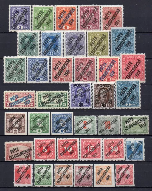 Czechoslovakia 1918 , Mh , Austria  & Hungary Overprinted Stamps Lot