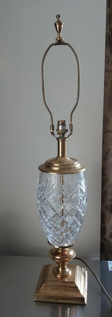 Antique WISTERIA LIGHTING UK Table Lamp Solid Brass & Crystal Large High 77cm