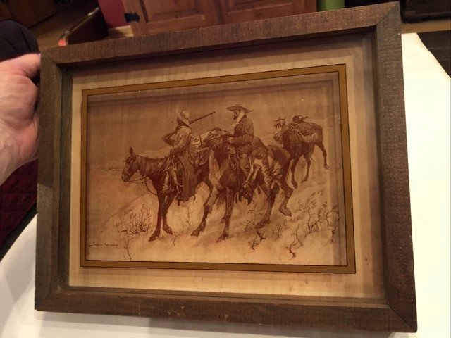 Frederic Remington Photo On Glass Picture Lucid Lines #W108 Old West Hunters