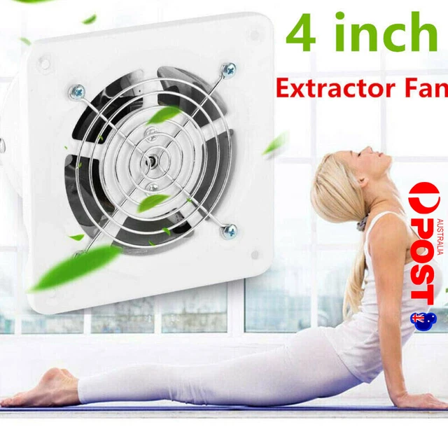 4& INCH VENTILATION Extractor Exhaust Fan Blower Window Wall Kitchen ...