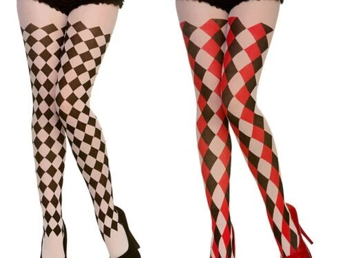 Harlqeuin Jester Tights Ladies Fancy Dress Accessory Halloween