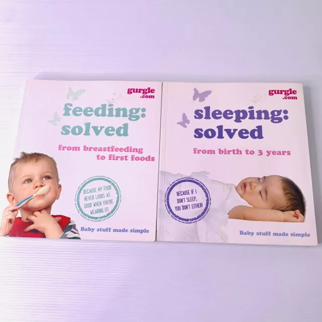 Gurgle Feeding Solved + Sleeping Solved Paperback Parenting Book Lot Baby Infant