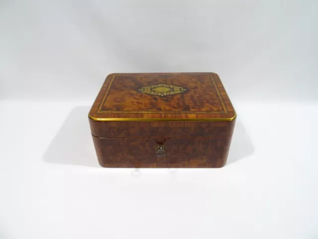 Ancien Coffret Boite En Bois Et Marqueterie Napoleon Iii Box Wood Marquetry