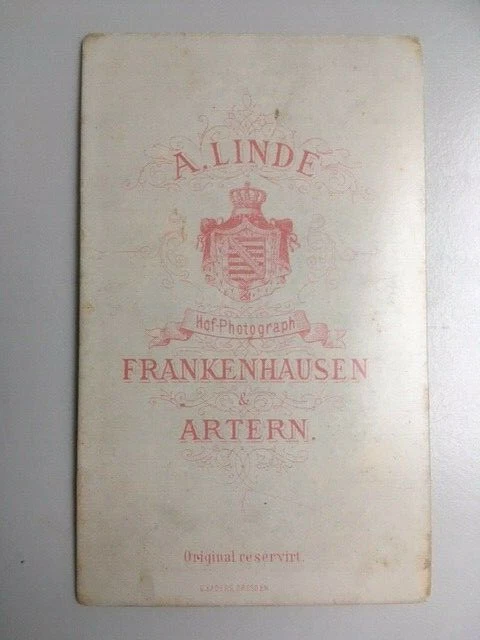 CDV, Offizier mit Degen, Portrait, Foto-Atelier Linde Frankenhausen & Artern 2
