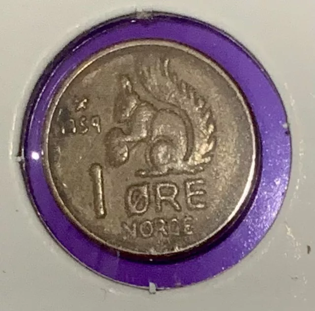 Norway 1 Ore 1959 Squirrel Animal Coin